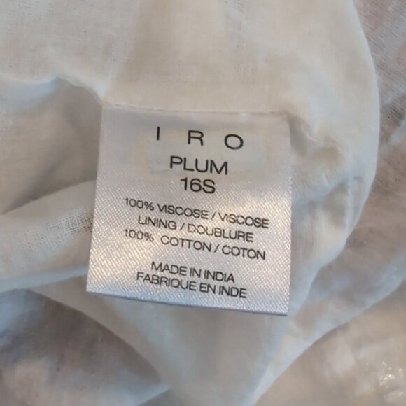 Iro Plum Sleeveless Mini Dress Watercolor Flowy Drawstring Vneck US Size 10 - Picture 16 of 16